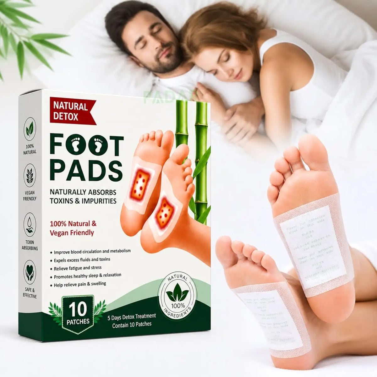 Veloura Natural Detox Foot Pads (Buy 1 Get 1 Free)